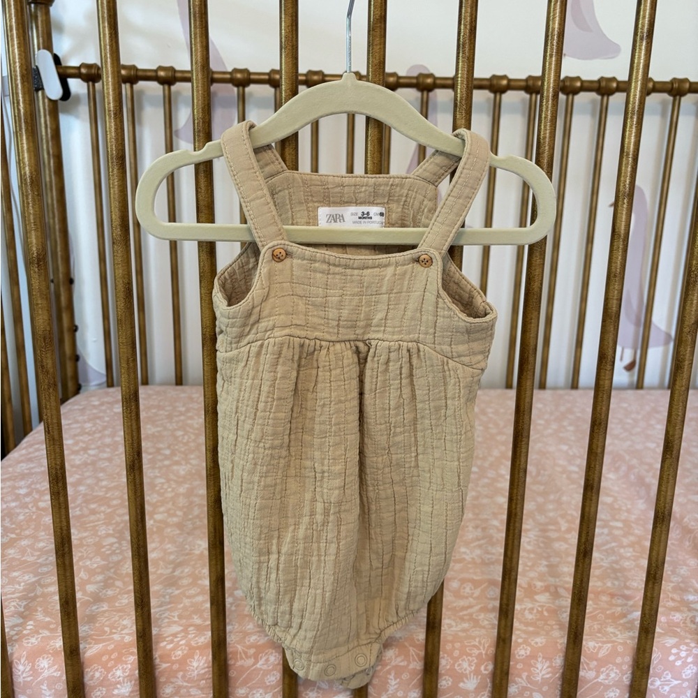 COPY - Zara Beige Textured Baby Romper